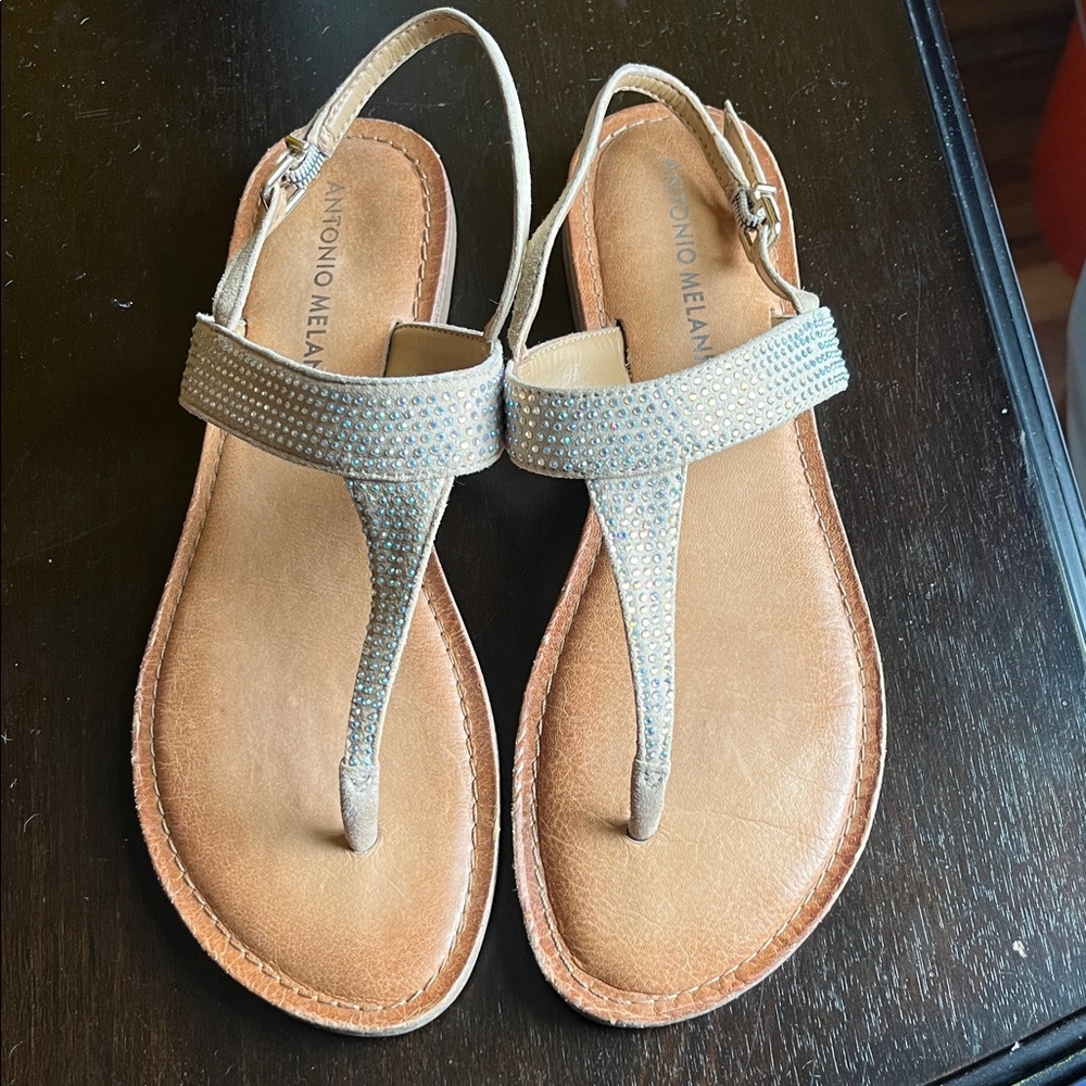 Antonio Melani Beige and Brown Sandals